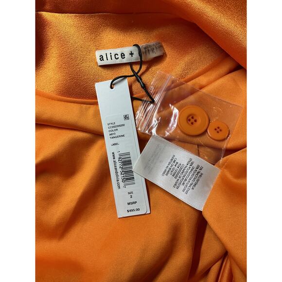 Alice + Olivia 'Denny' Orange Triacetate Notch Blazer Size 2 - NWT - Picture 4 of 4